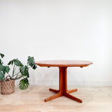 Solid Teak Dining Table w/ 1 Leaf