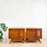 Pair of Walnut Nightstands by Young