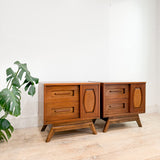 Pair of Walnut Nightstands by Young