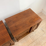 Pair of Walnut Nightstands by Young