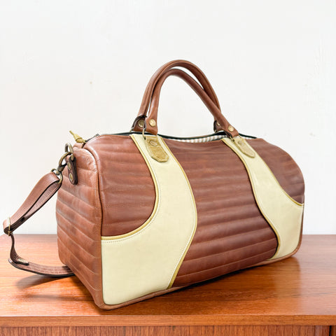 Leather Weekender W/ Chartreuse Detail