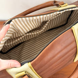 Leather Weekender W/ Chartreuse Detail