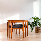 Hans Olsen Teak Roundette Dining Table + Chairs