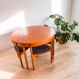 Hans Olsen Teak Roundette Dining Table + Chairs