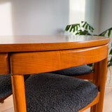 Hans Olsen Teak Roundette Dining Table + Chairs