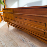 Long Low Walnut Credenza by Young