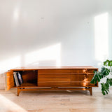 Long Low Walnut Credenza by Young