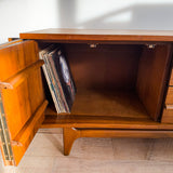 Long Low Walnut Credenza by Young