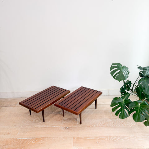 Pair of Mid Century Slat End Tables