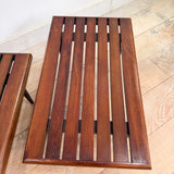 Pair of Mid Century Slat End Tables