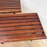 Pair of Mid Century Slat End Tables