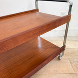 Danish Teak + Chrome Bar Cart