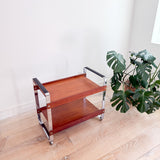 Danish Teak + Chrome Bar Cart