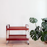 Danish Teak + Chrome Bar Cart