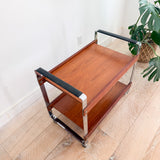 Danish Teak + Chrome Bar Cart
