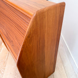 Solid Teak Tambour Roll Top Desk