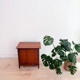 Small Walnut Mid Century Record Cabinet