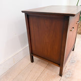 Small Walnut Mid Century Record Cabinet