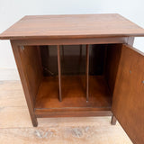 Small Walnut Mid Century Record Cabinet