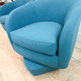 Pair of Vintage Swivel Chairs - New Teal Upholstery