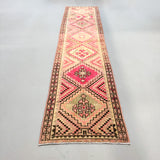 Turkish Runner - Mauve/Pink/Green 2'10x12'2