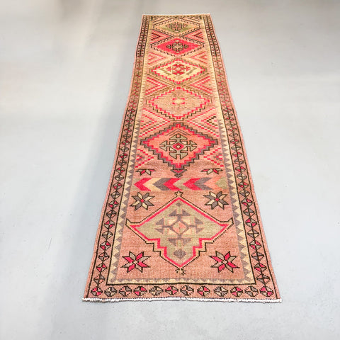 Turkish Runner - Mauve/Pink/Green 2'10x12'2