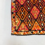 Turkish Runner - Black/Orange/Pink 2'9x12'