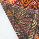 Turkish Runner - Black/Orange/Pink 2'9x12'