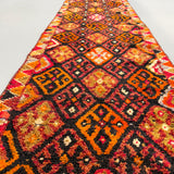 Turkish Runner - Black/Orange/Pink 2'9x12'