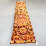 Turkish Runner - Orange/Red/Brown 2'8x12'9