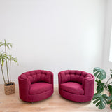 Pair of Vintage Curved Back Lounge Chairs
