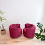 Pair of Vintage Curved Back Lounge Chairs