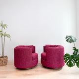 Pair of Vintage Curved Back Lounge Chairs