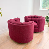 Pair of Vintage Curved Back Lounge Chairs