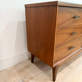 Mid Century Walnut 9 Drawer Low Dresser