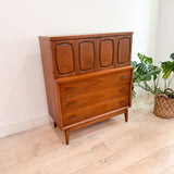 Mid Century Walnut Highboy Dresser