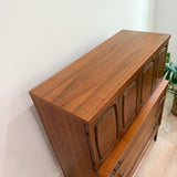 Mid Century Walnut Highboy Dresser