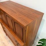 Mid Century Walnut Highboy Dresser