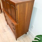Mid Century Walnut Highboy Dresser