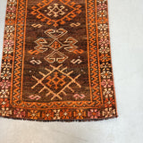 Brown/Orange Turkish Rug - 12’4x2’8
