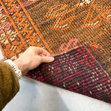 Brown/Orange Turkish Rug - 12’4x2’8