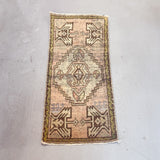 Vintage Turkish Rug - Olive Green/Pink