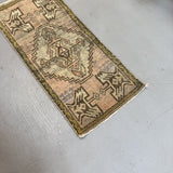 Vintage Turkish Rug - Olive Green/Pink