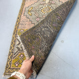 Vintage Turkish Rug - Pink/Mustard