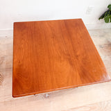 Mid Century Sculpted Walnut End Table