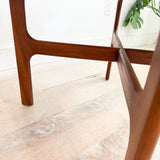 Mid Century Sculpted Walnut End Table