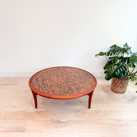 Vintage Copper Top Coffee Table