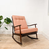 Mid Century Rocker w/ New Blush Upholstery