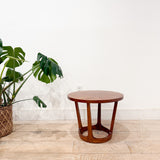 Small Walnut Round End Table by Lane