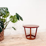 Small Walnut Round End Table by Lane